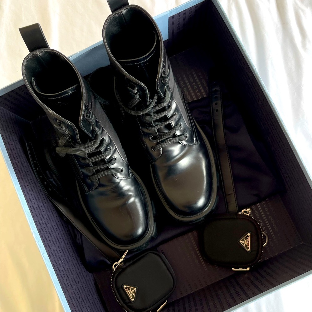 Prada boots with pouch